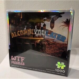 Alcoholyoulater 1000 Piece Jigsaw Puzzle WTF Puzzles Beach Gift Hawaiian Alcohol
